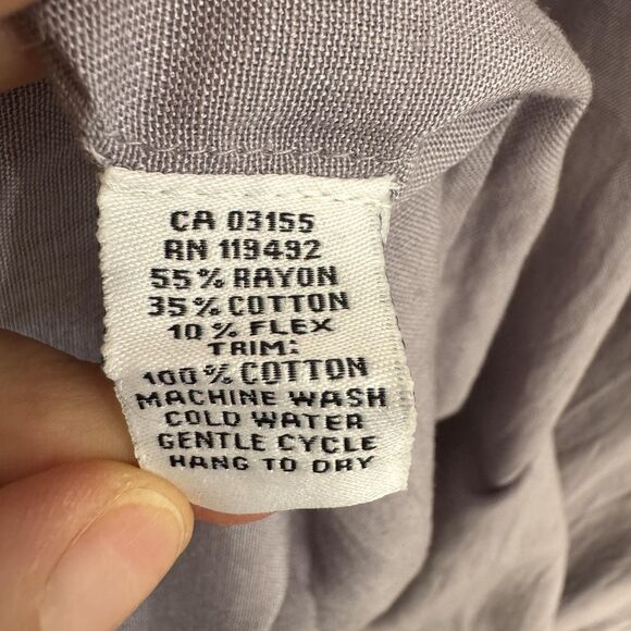 April Cornell Stockholm Dress Women's XL Soft Grey Boho Long Swing Rayon Trapeze - Picture 9 of 10